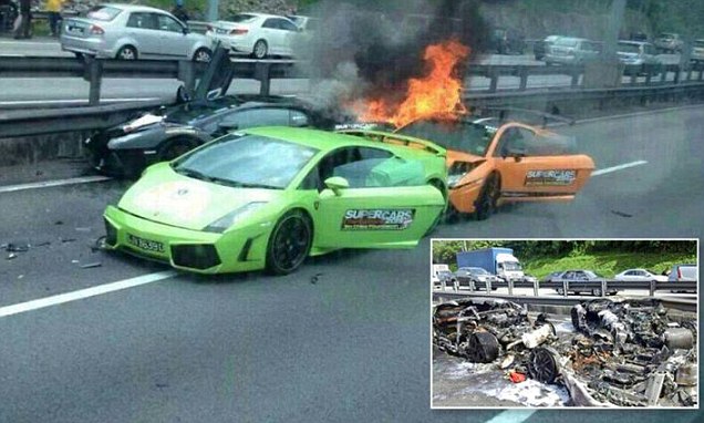 Lamborghini Senilai Rp12,6 Miliaran Hangus Dilalap Api
